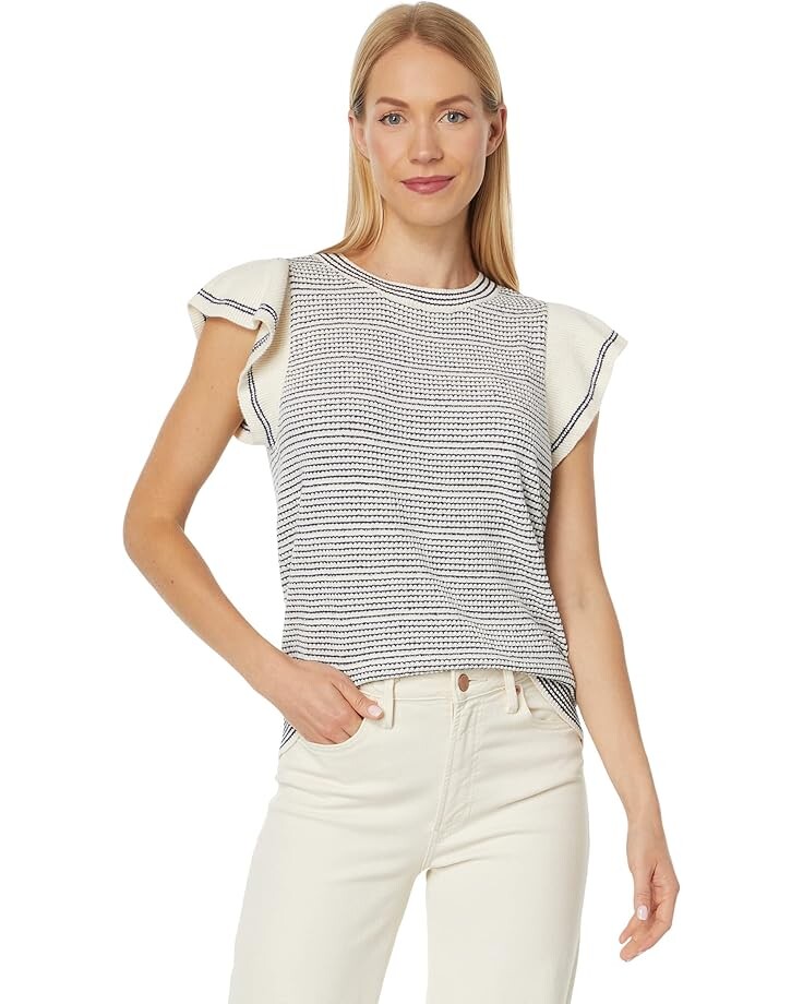 

Свитер Lilla P Ruffle Sleeve Shell Sweater, нави