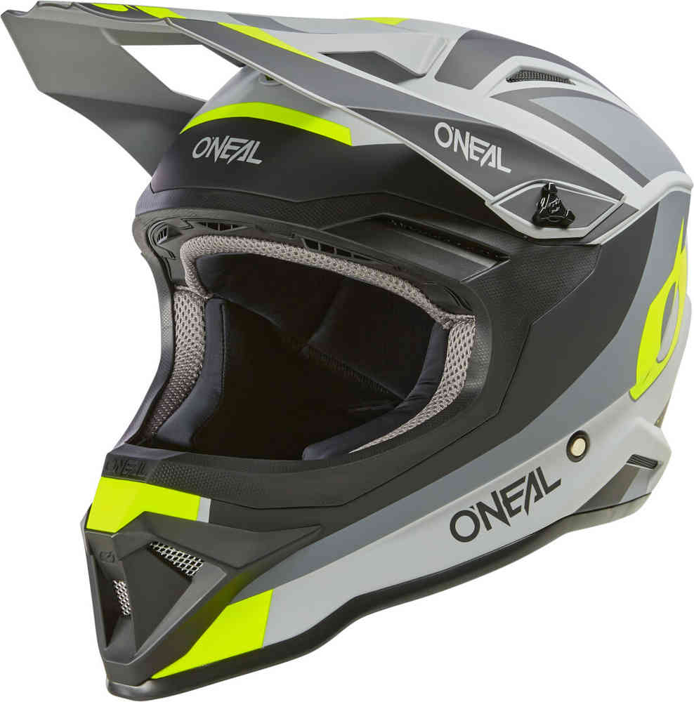 1SRS Stream Шлем для мотокросса Oneal, черный матовый/серый/неоново-желтый