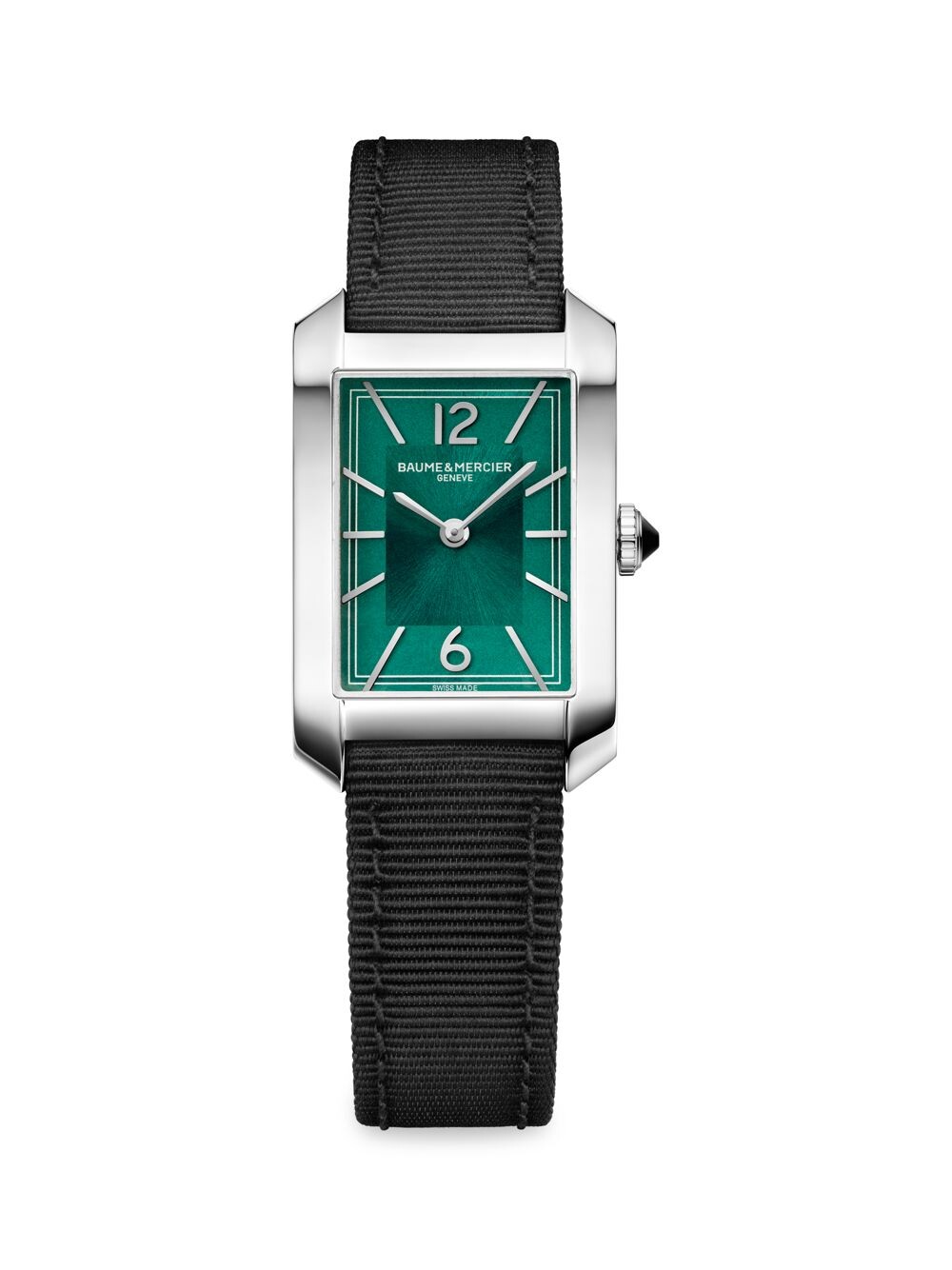 

Часы Hampton 10630 из нержавеющей стали и холщового ремешка Baume & Mercier, черный