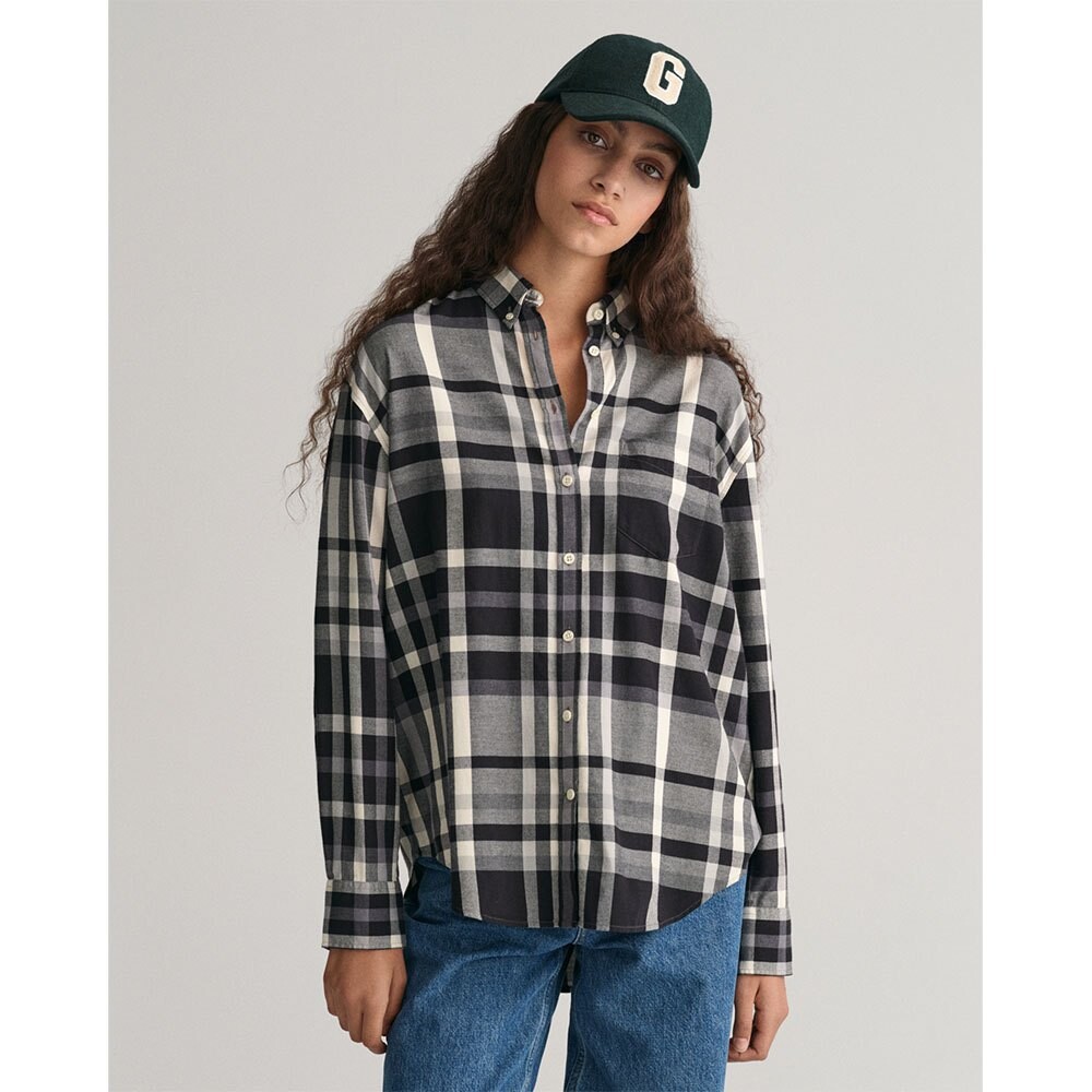 

Рубашка Gant Checked Relaxed Fit, синий