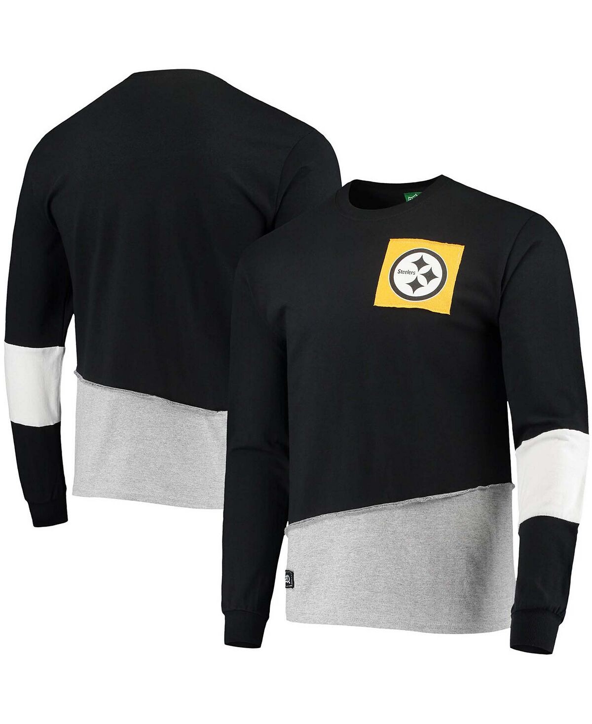 

Мужская серая футболка с длинным рукавом Pittsburgh Steelers Angle Refried Apparel