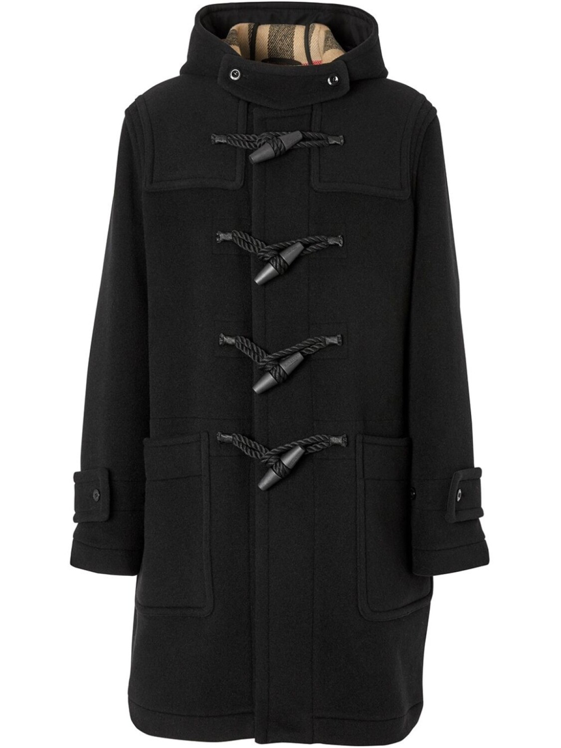 

Дафлкот с клетчатой подкладкой Burberry, черный