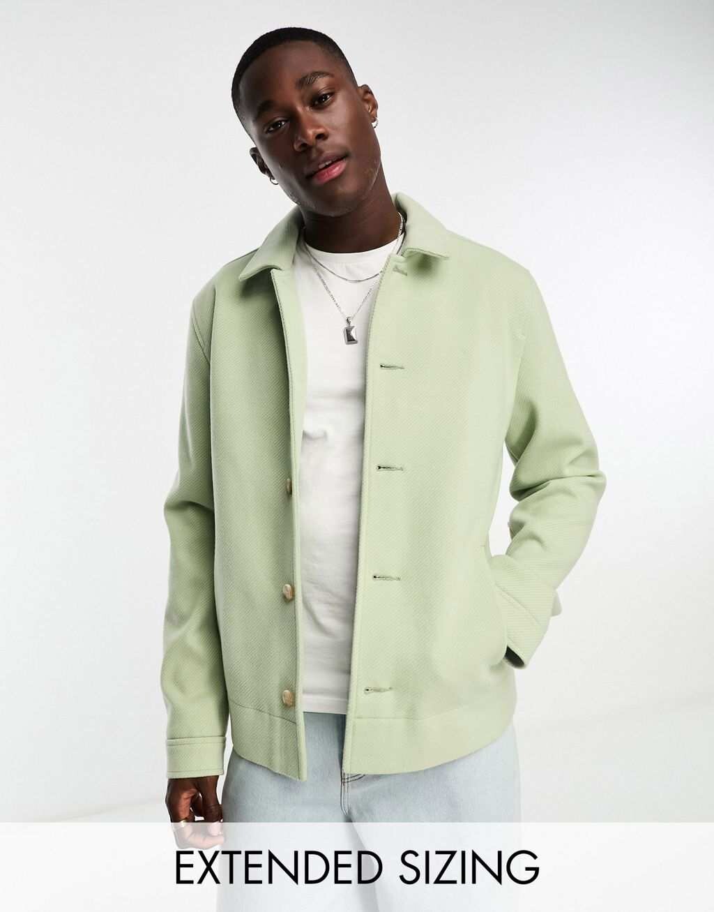

Зеленая шерстяная куртка оверсайз ASOS DESIGN, Зеленый