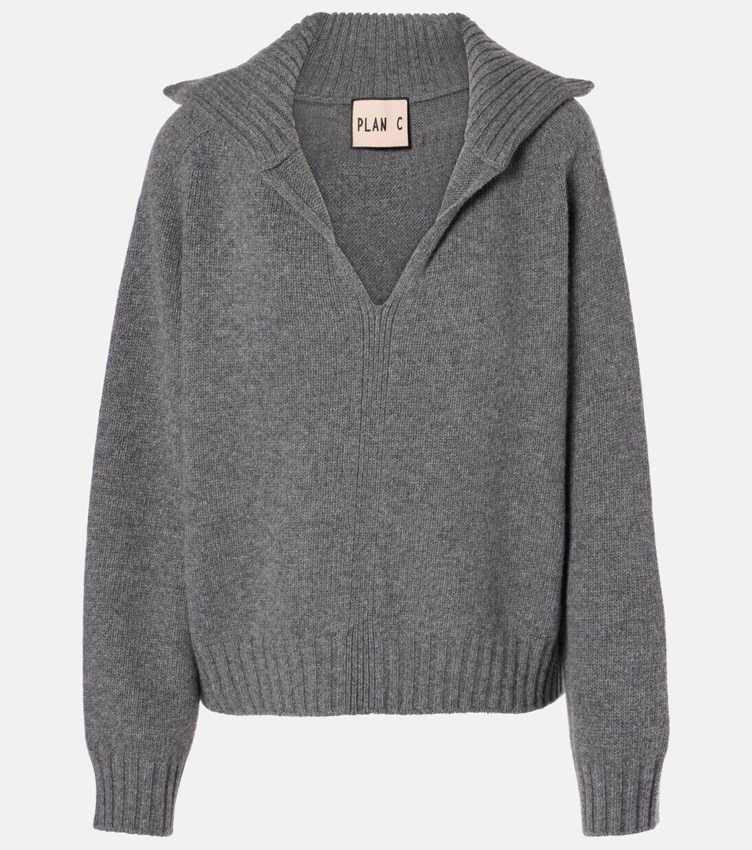 

Свитер из шерсти и кашемира Plan C, цвет pewter grey