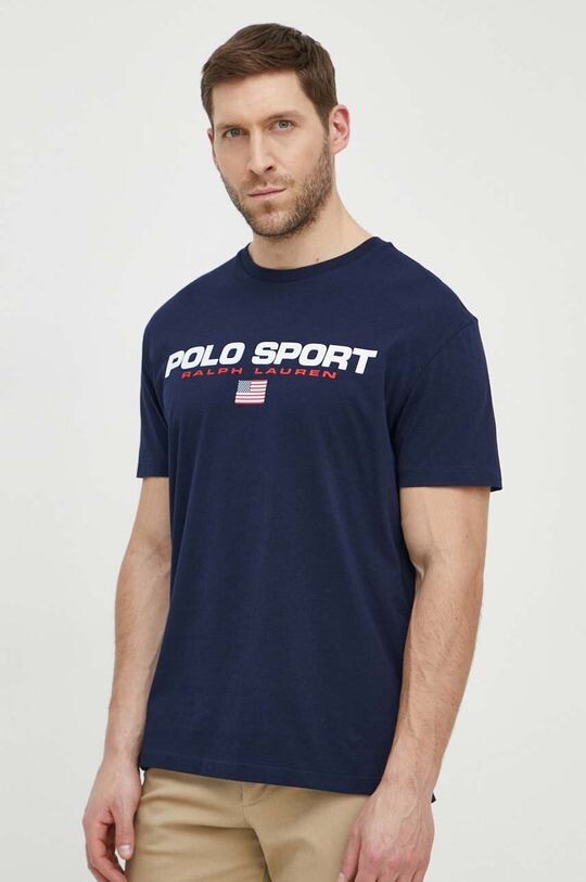 

Хлопковая футболка Polo Ralph Lauren, темно-синий