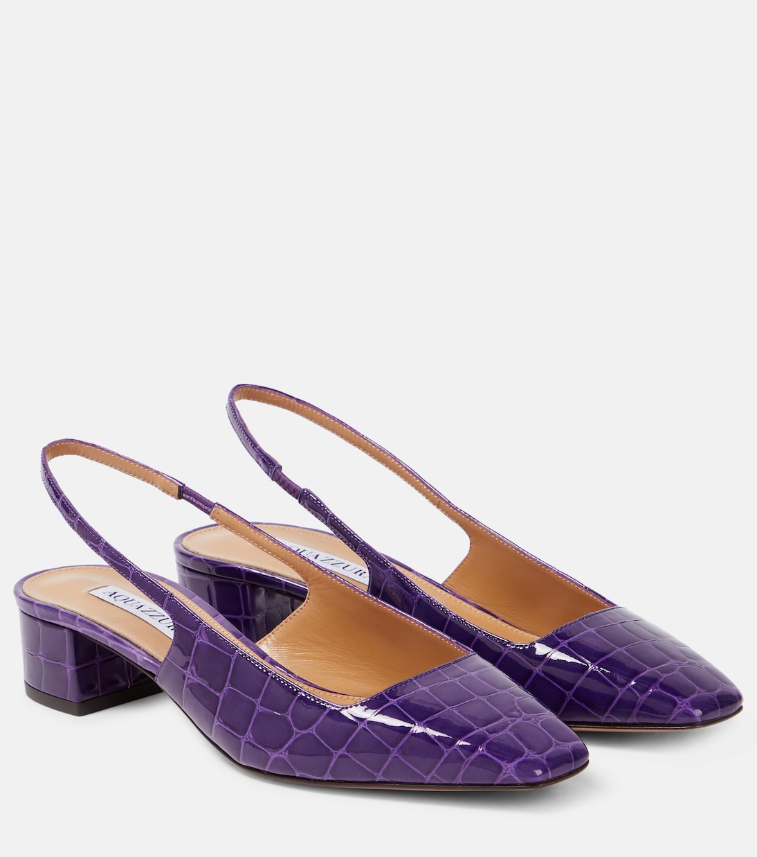 Лакированные туфли ginza 35 с пяткой на пятке Aquazzura, фиолетовый