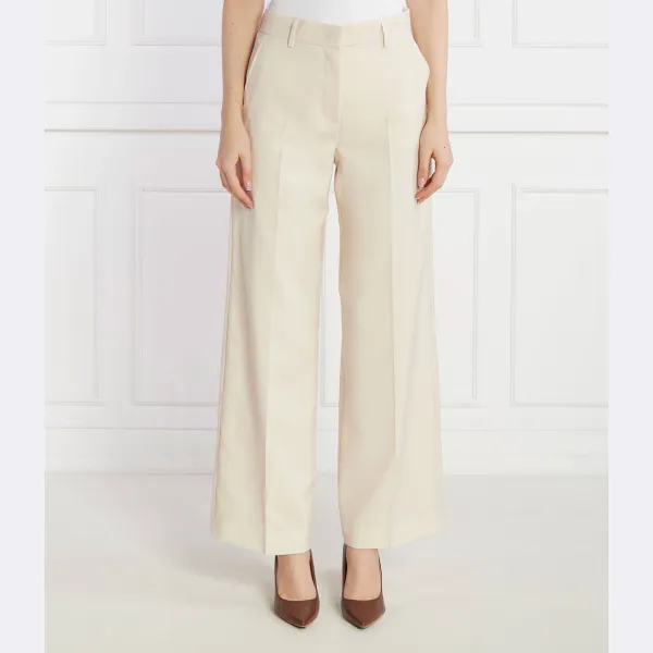 

Шерстяные брюки свободного кроя Max Mara, бежевый