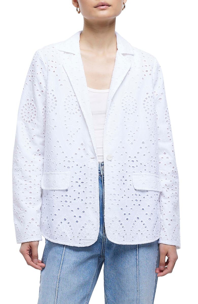

Блейзер Broderie Anglaise RIVER ISLAND, белый