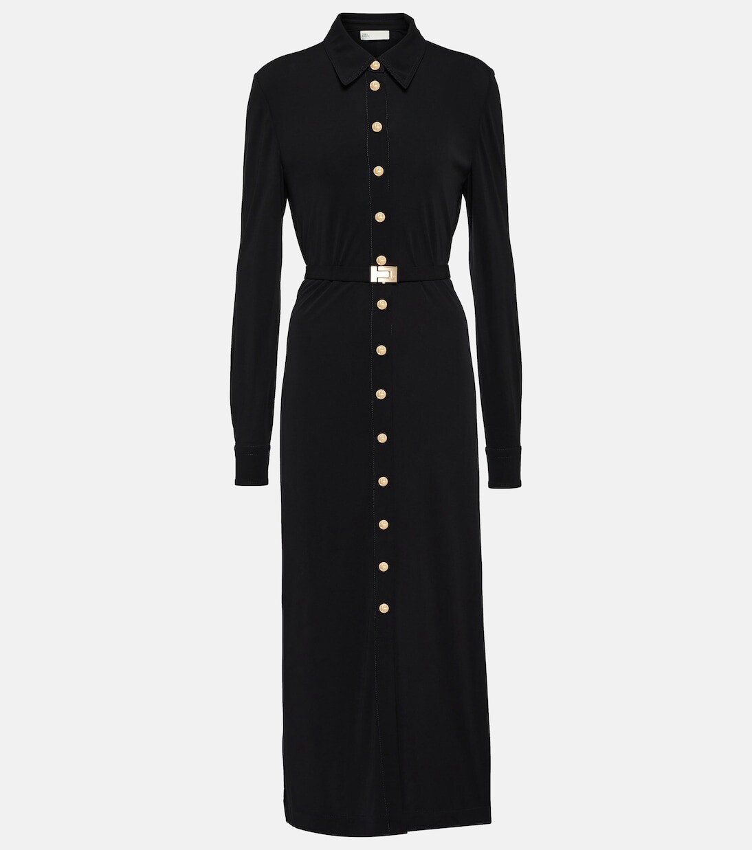 

Платье-рубашка с поясом Tory Burch, черный