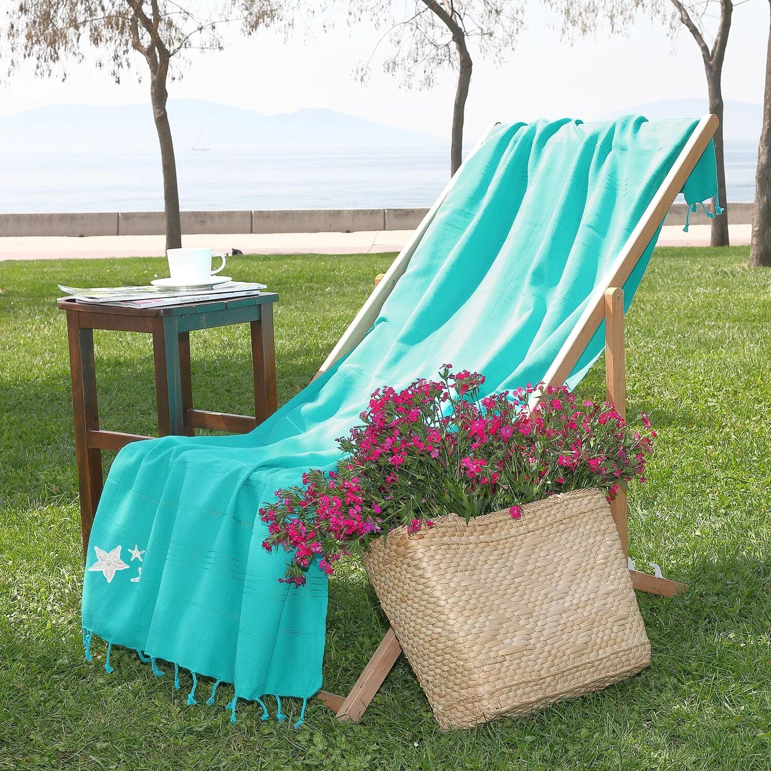 

Текстиль для дома Linum Summer Fun с блестящими морскими звездами и пестемалом пляжное полотенце