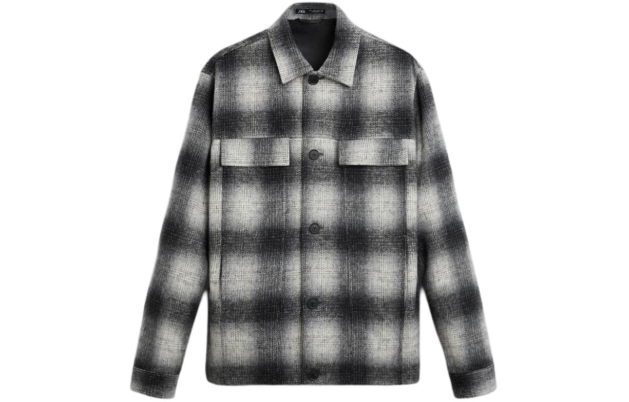 

Рубашка мужская серая Zara, серый