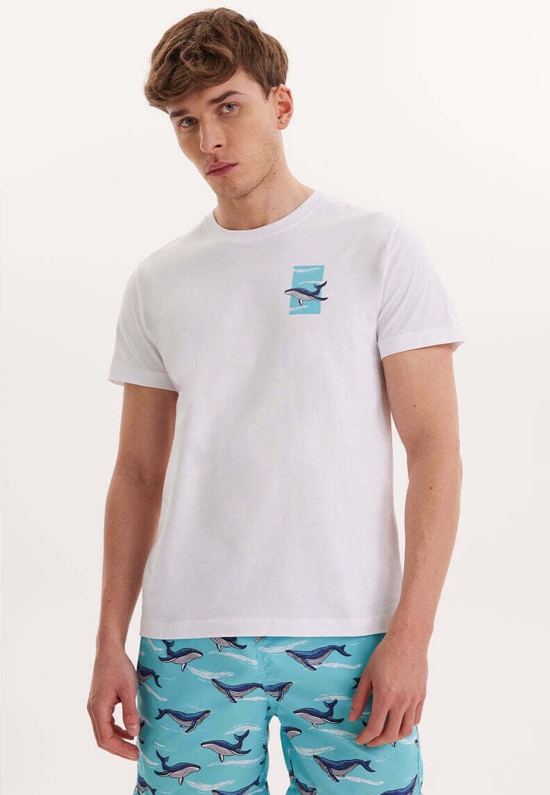 

Футболка с принтом PRINT CHEST WESTMARK LONDON, цвет white turquoise