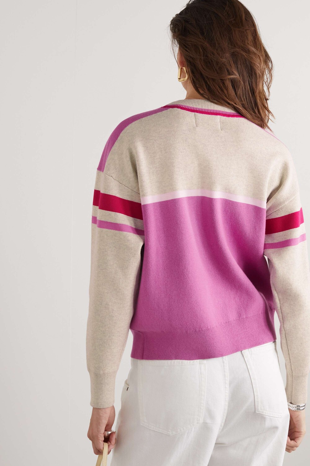 

ISABEL MARANT ÉTOILE Полосатая толстовка Carry жаккардовой вязки, розовый