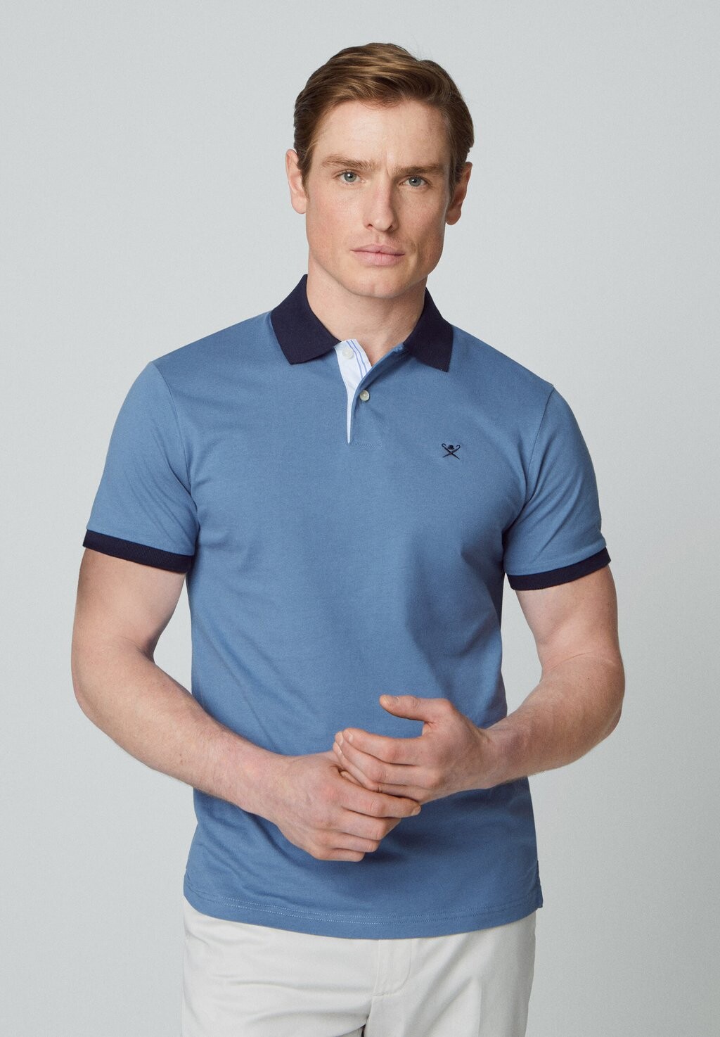 

Рубашка-поло SELVEDGE PLACKET Hackett London, цвет steel blue
