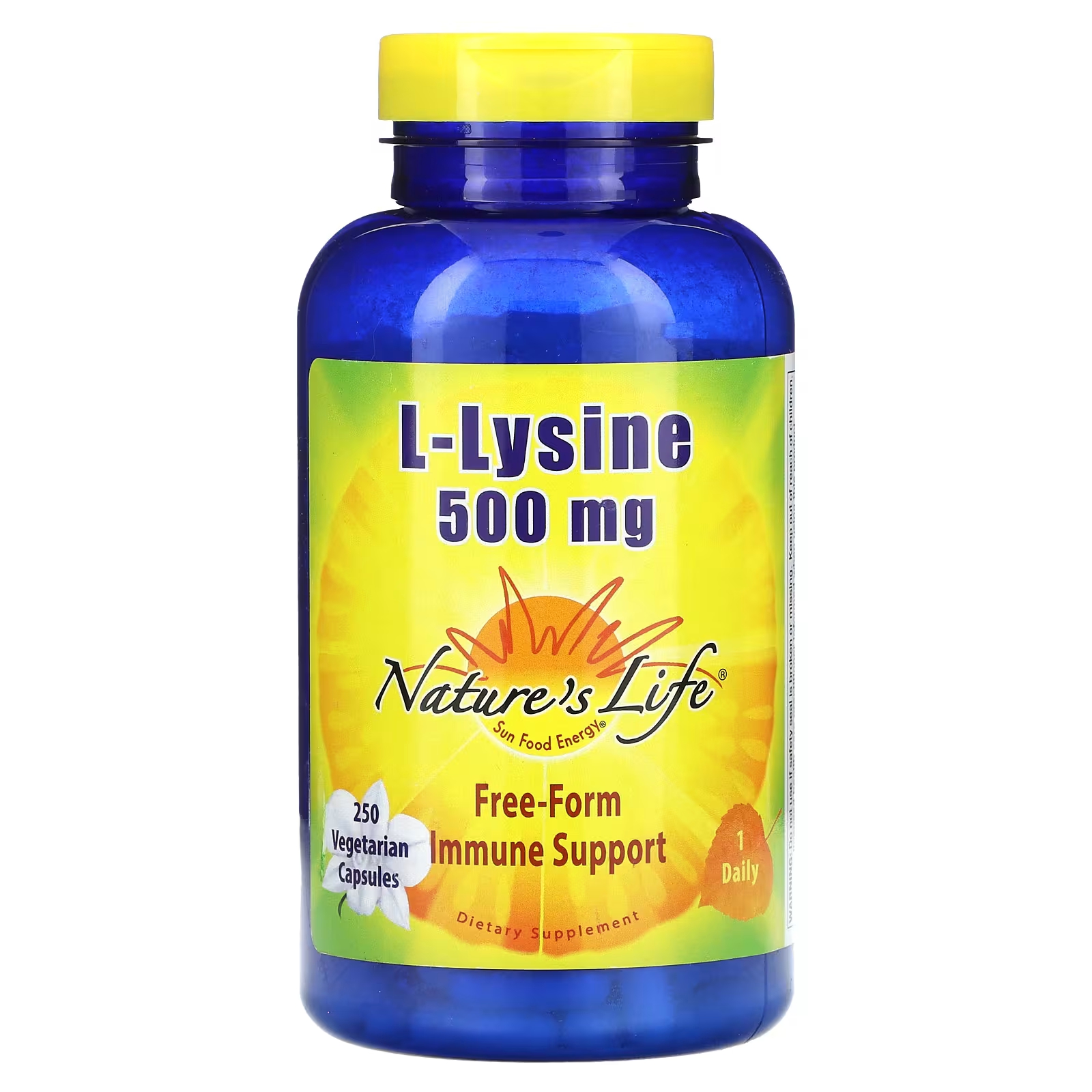 Nature's Life L-лизин 500 мг 250 вегетарианских капсул