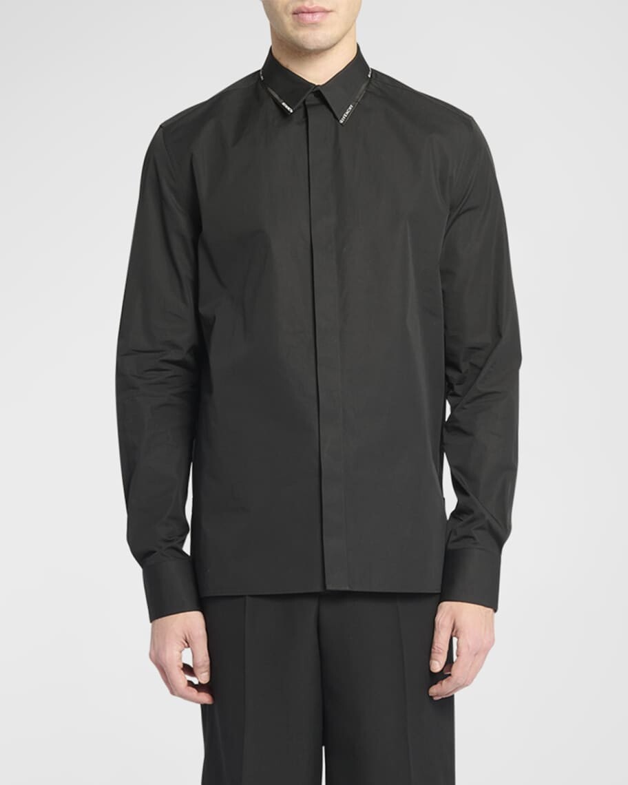 

Мужская рубашка с длинным рукавом и воротником с логотипом Givenchy