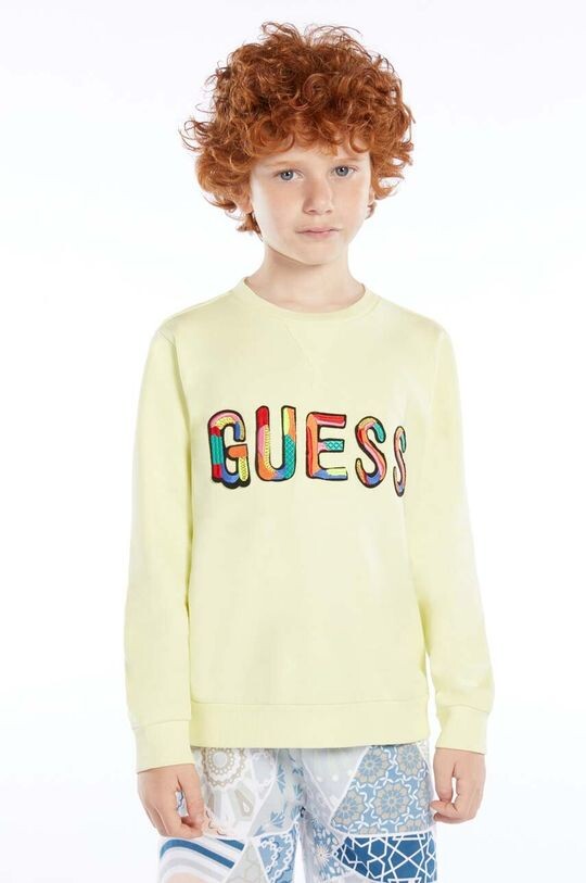 

Детская хлопковая толстовка Guess, зеленый