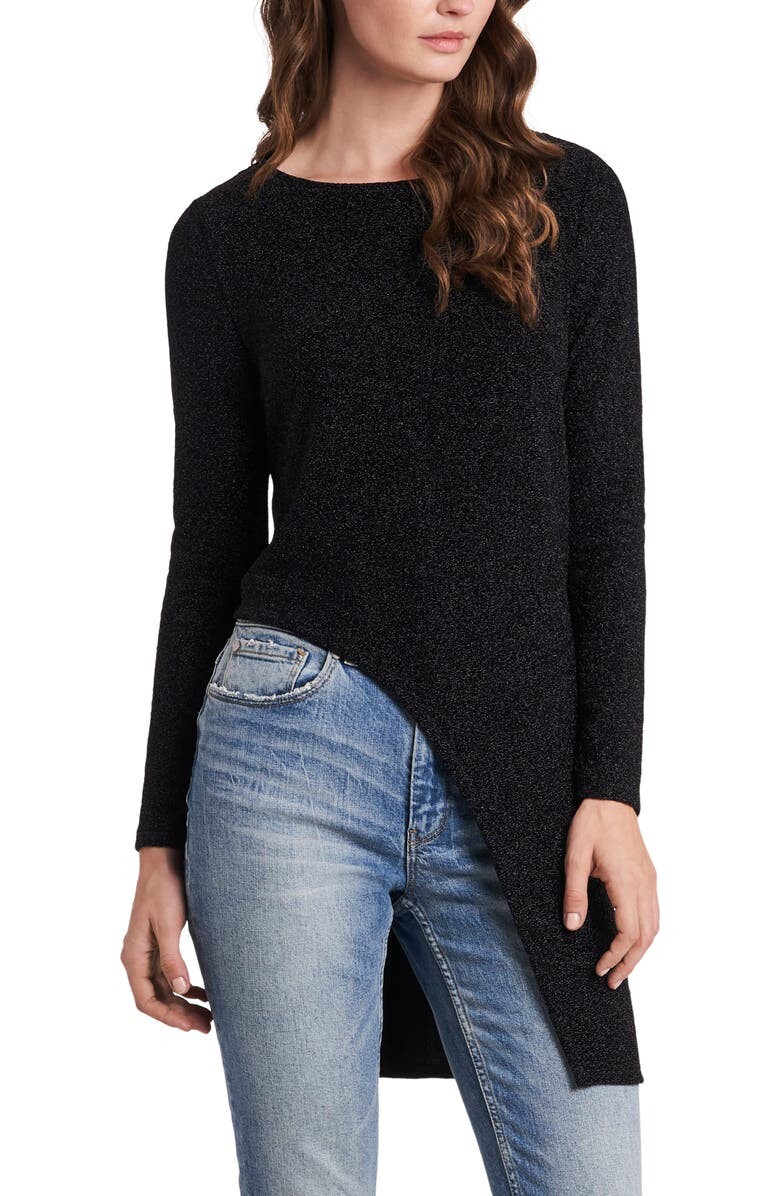 

Асимметричный топ с эффектом металлик VINCE CAMUTO, черный