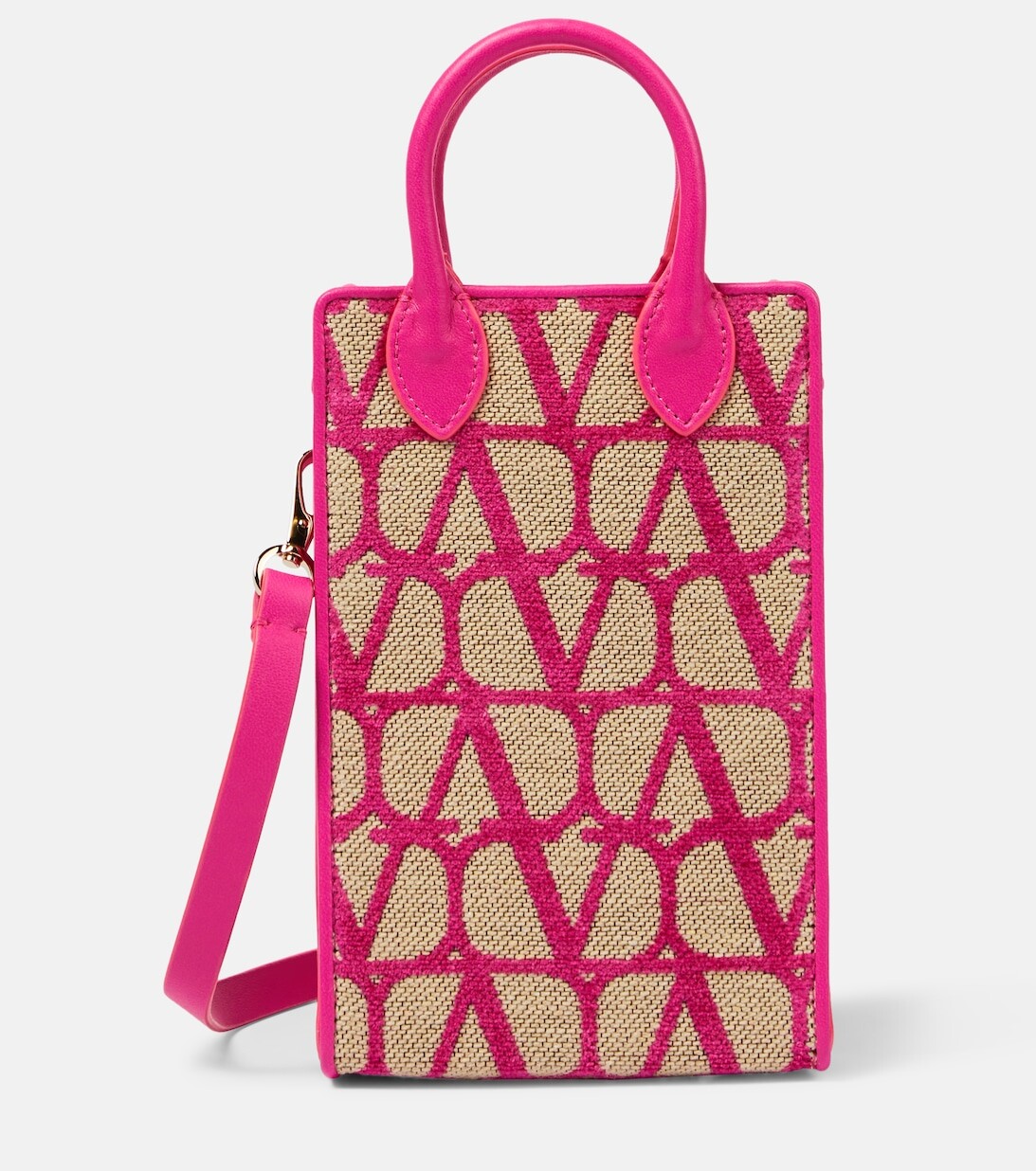 

Сумка через плечо Toile Iconographe с кожаной отделкой Valentino Garavani, розовый