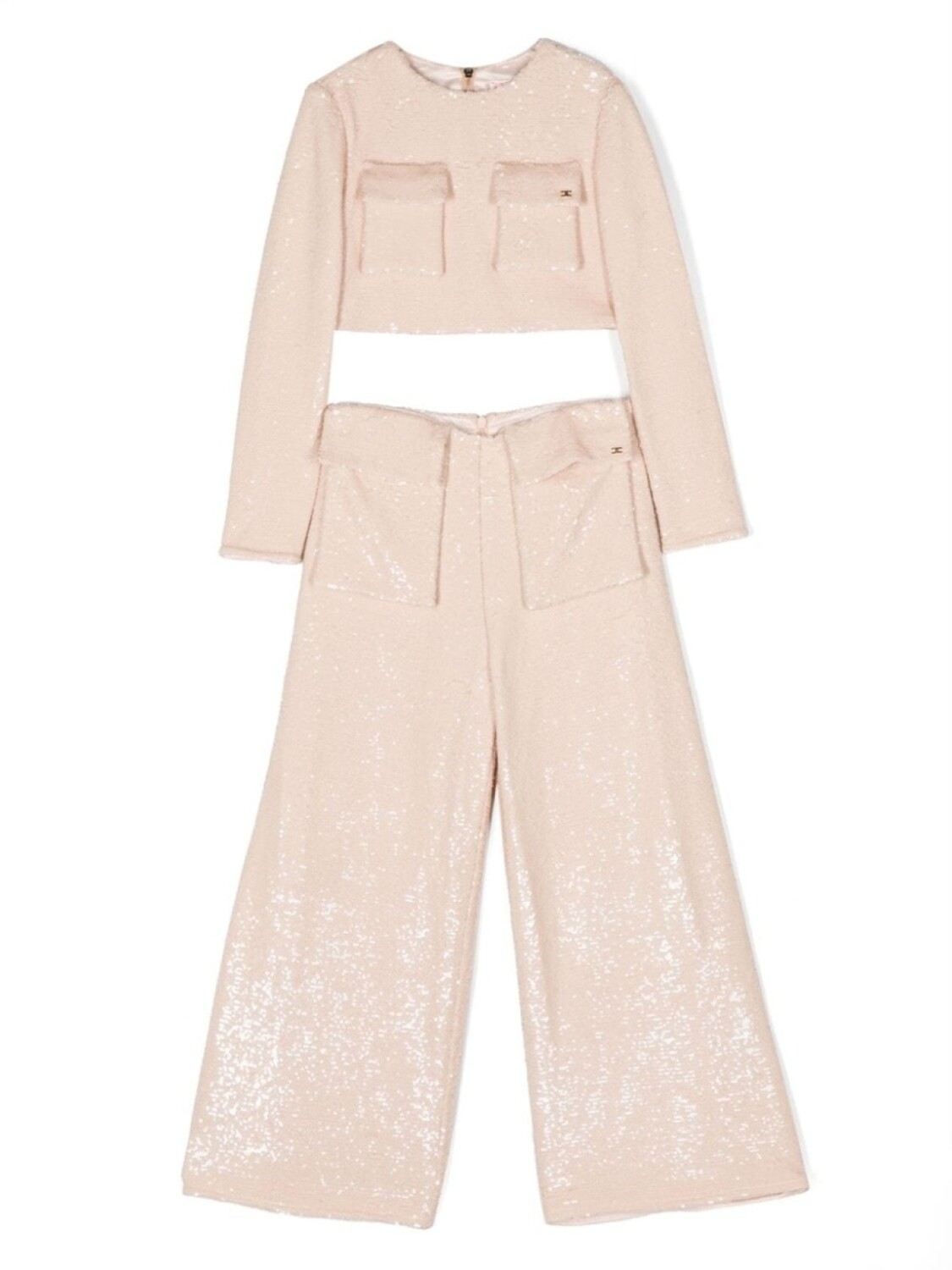 

Elisabetta Franchi La Mia Bambina брюки с логотипом и пайетками, розовый