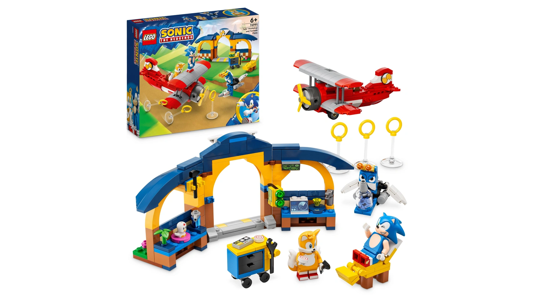 цена Lego Sonic the Hedgehog Самолет Торнадо Тейлза с набором для мастерской
