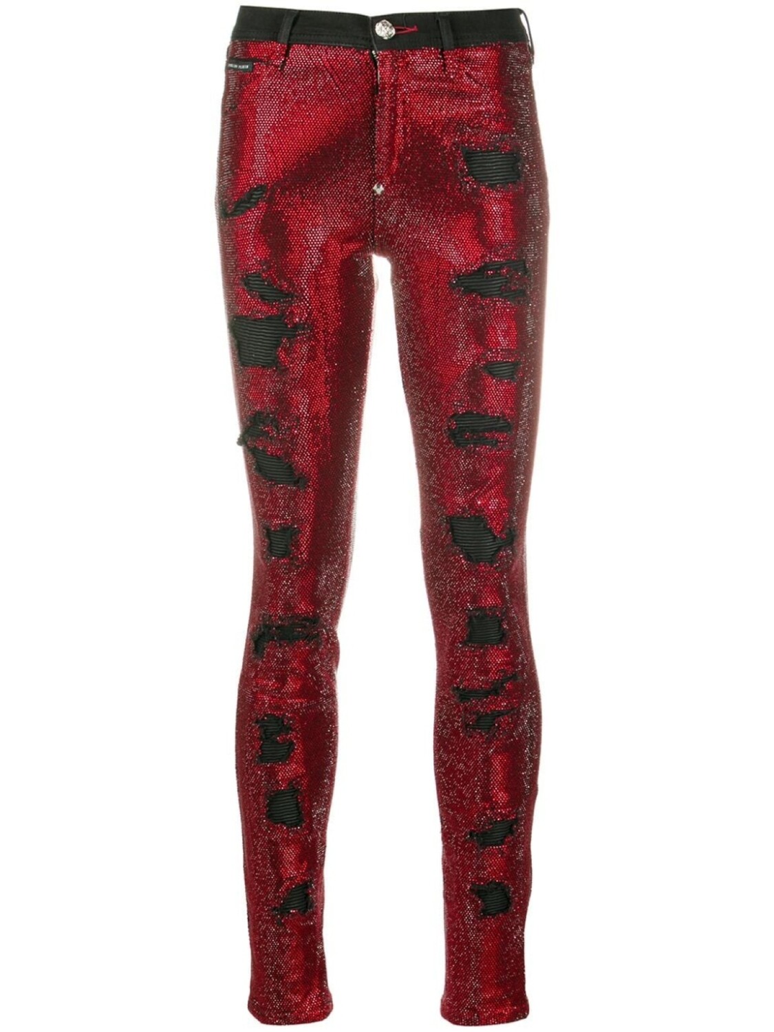 

Philipp Plein джинсы скинни с кристаллами, красный