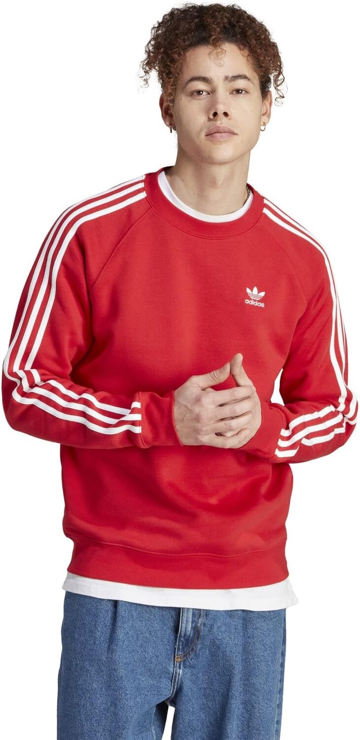 

Толстовка Adicolor Classics 3-Stripes Crew adidas, цвет Better Scarlet