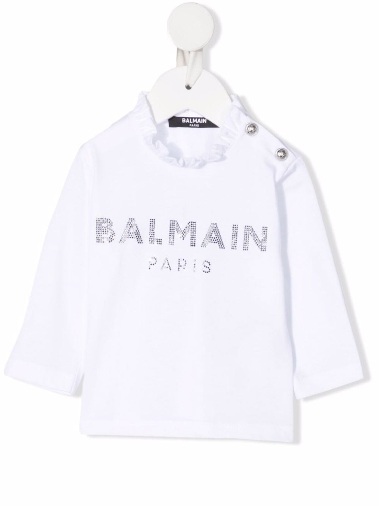 

Balmain Kids футболка с длинными рукавами и логотипом, белый