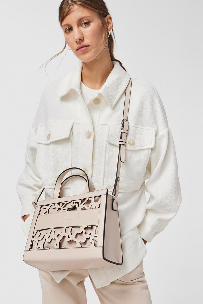 Сумка-шоппер Amaya Kaos Shock среднего размера, бежевая Tous, бежевый кожаные сумки tous 295900674