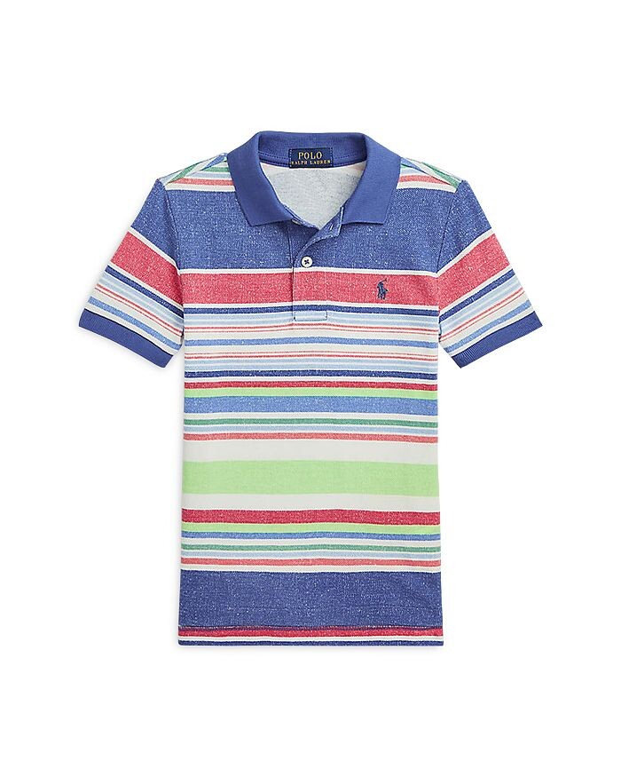 

Рубашка поло из хлопковой сетки в полоску для мальчиков - Little Kid Ralph Lauren