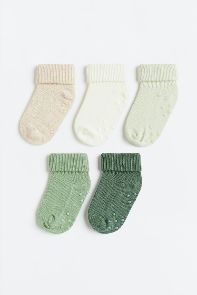носки бабочки детские из хлопка и шерсти осенне зимние с мягкой нескользящей подошвой с резиновой подошвой Упаковка из 5 противоскользящих носков H&M