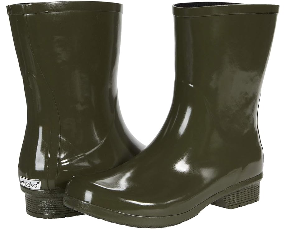 

Ботинки Chooka Polished Mid Rain Boots, оливковый