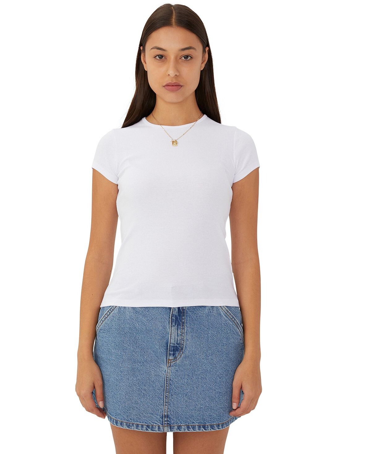 

Женская футболка The One Organic Rib Crew с короткими рукавами COTTON ON, белый