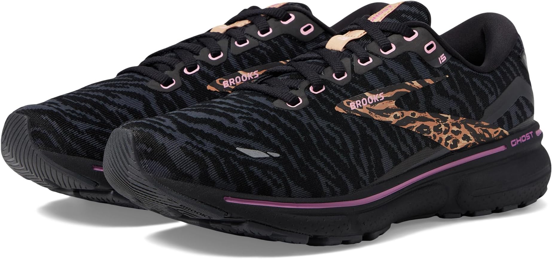 

Кроссовки Brooks Ghost 15, цвет Black/Spring Crocus/Sunburn