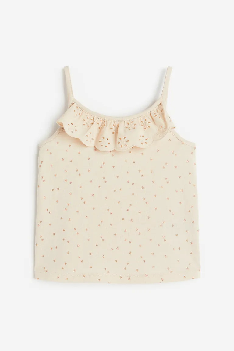 

Топ с бретелями и рюшами H&M, бежевый