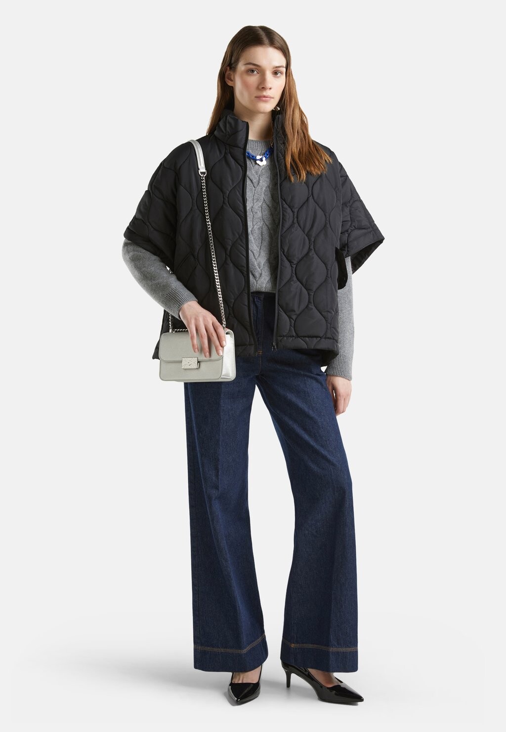

Пончо QUILTED United Colors of Benetton, черный