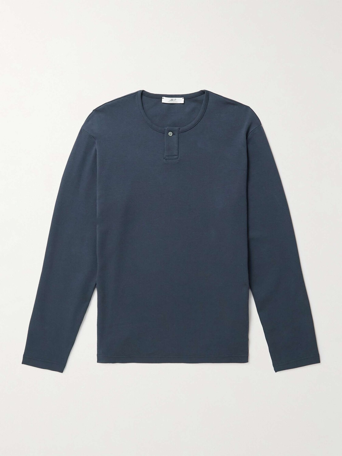 

Пижамная рубашка Henley из хлопкового джерси Mr P., нави