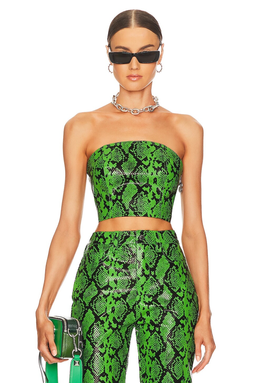 

Топ Simon Miller Twister Faux Leather, цвет Grass Green