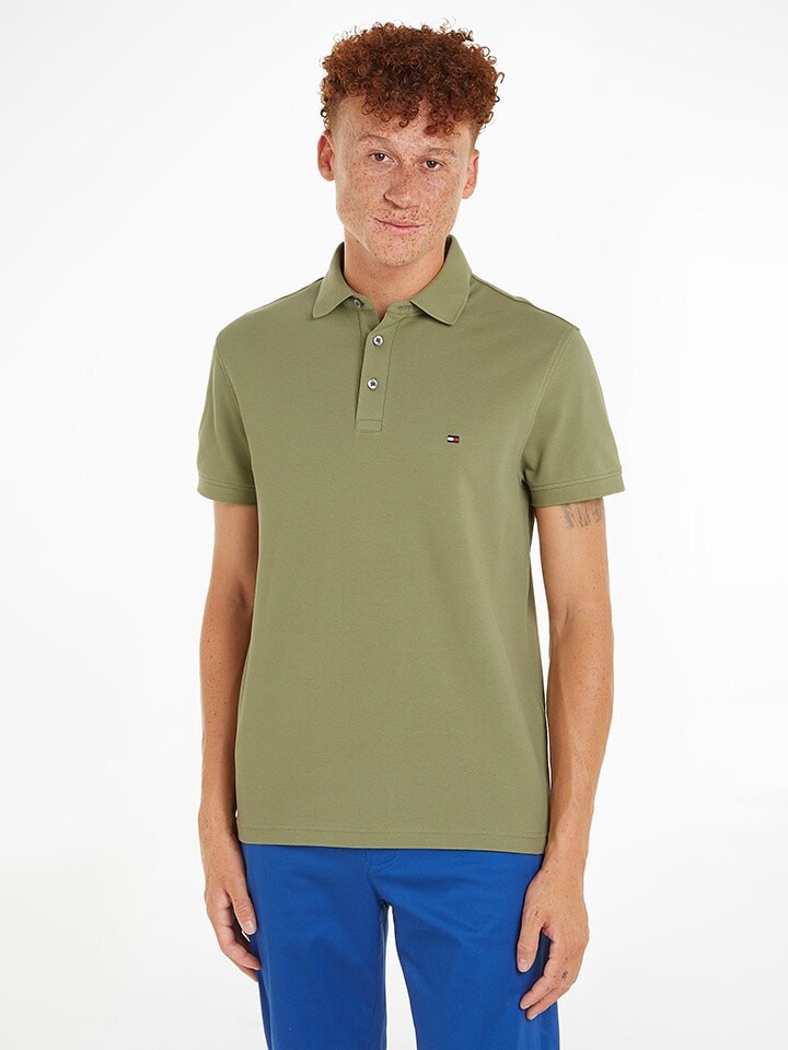 

Поло Tommy Hilfiger, оливковый