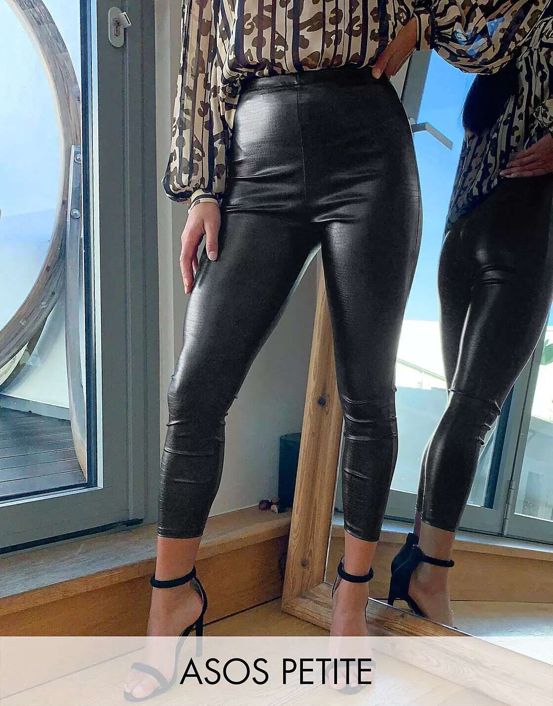 

Легинсы из кожи крокодила ASOS DESIGN Petite