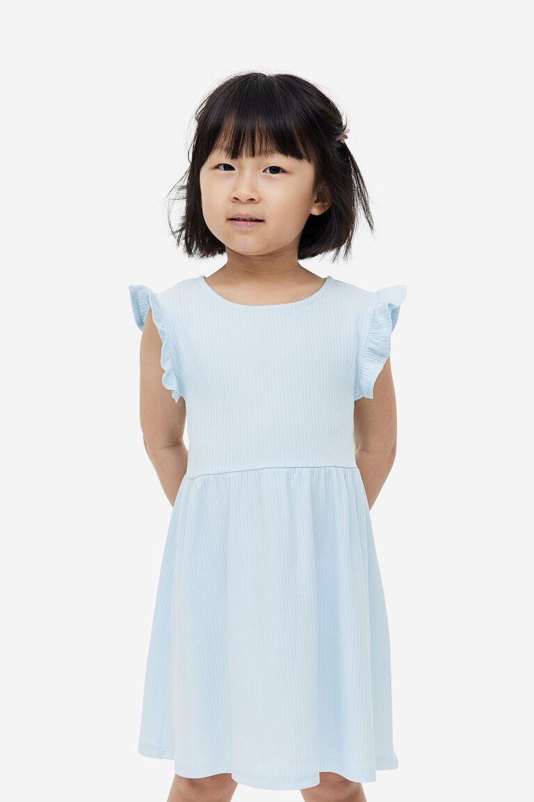 Платье из джерси в рубчик H&M, синий