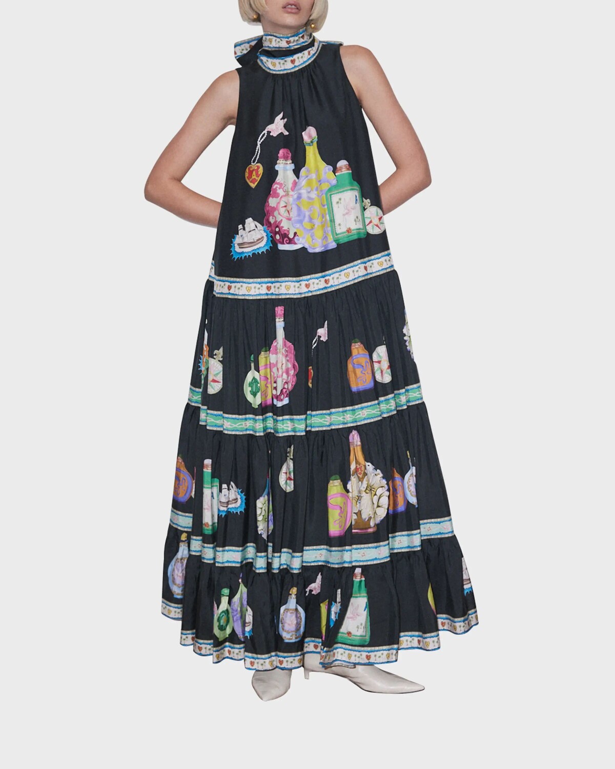 

Королевское многоярусное платье макси Alemais, цвет Dark Teal