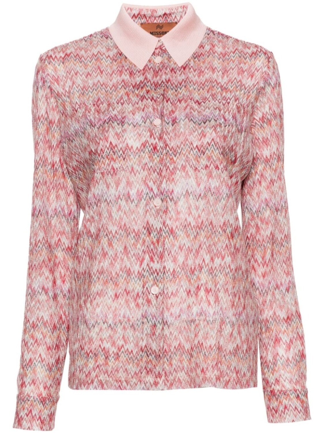 

Missoni рубашка с узором шеврон, розовый