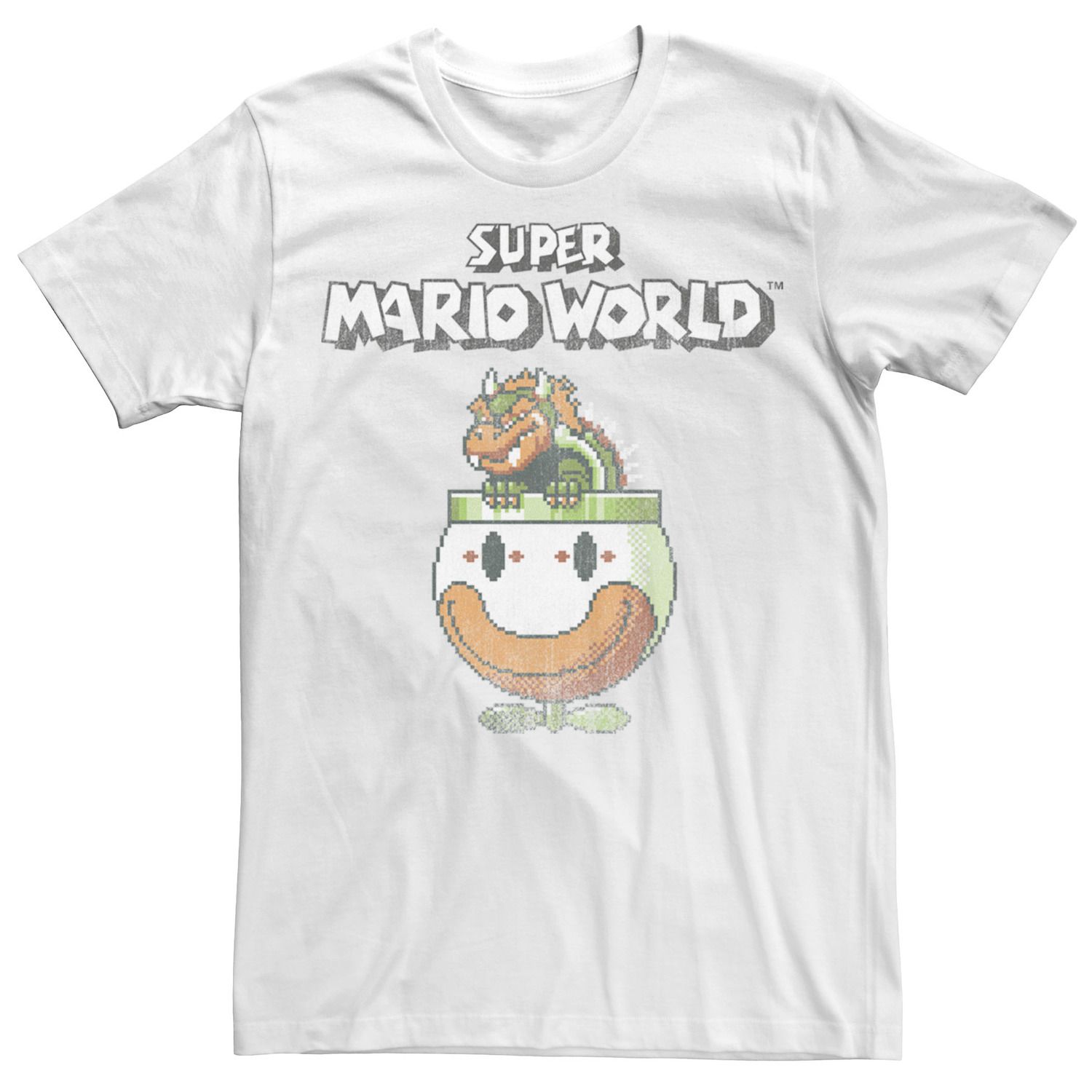 Мужская футболка Nintendo Super Mario World Bowser Jr. Pixel Portrait Licensed Character super mario 3d world bowser s fury nintendo switch