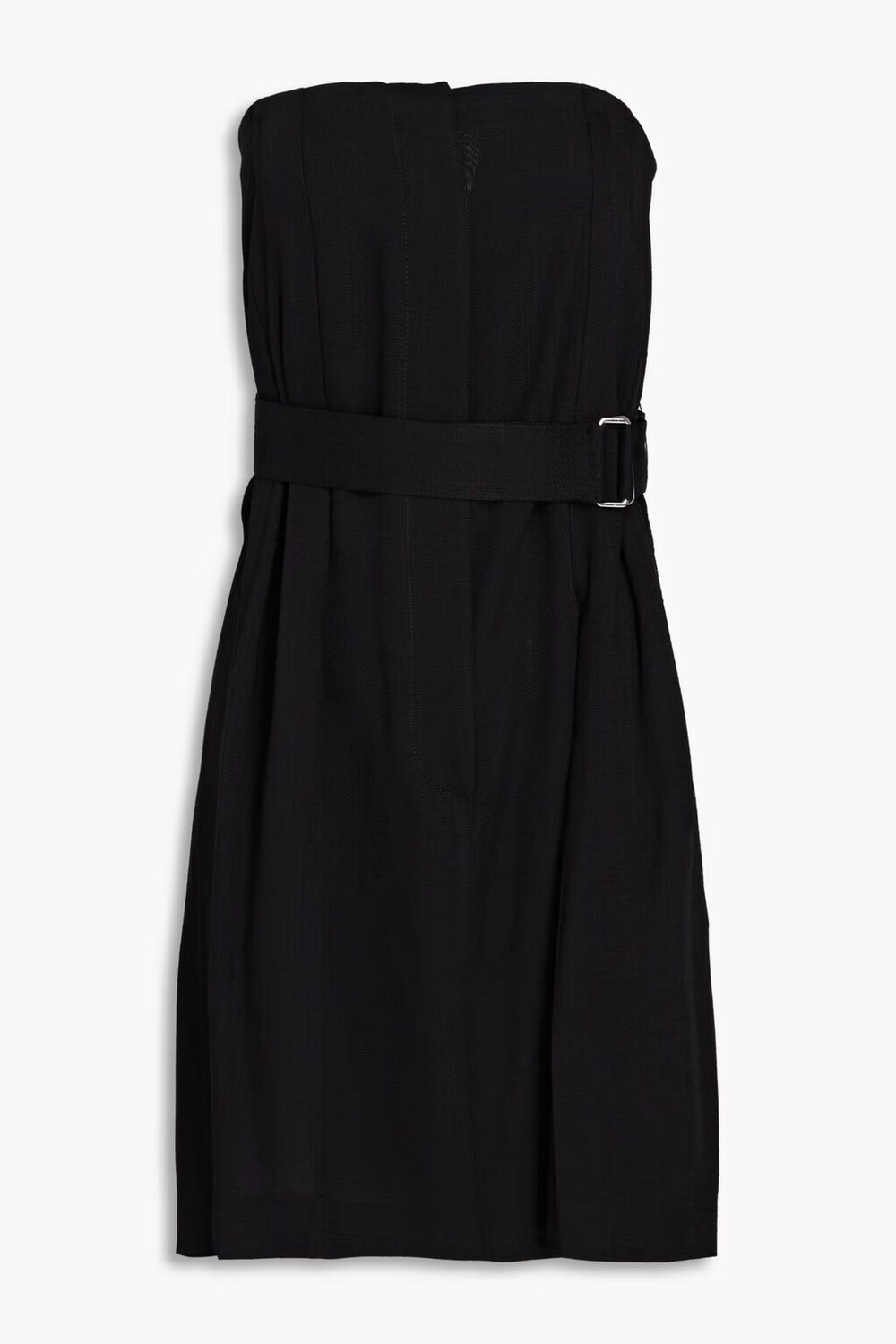 

Мини-платье из парусины без бретелек с поясом Victoria Beckham, черный