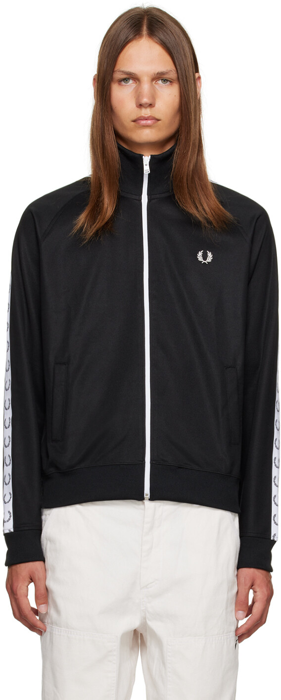 

Черная спортивная куртка с тесьмой Fred Perry, Черный