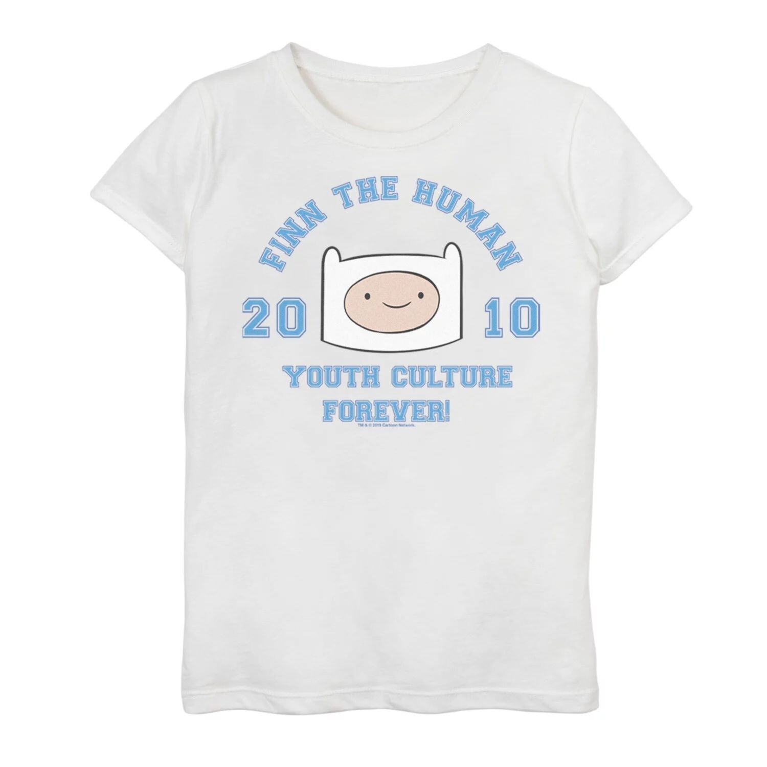 

Футболка с рисунком Finn The Human Youth Culture Forever для девочек 7–16 лет Adventure Time Cartoon Network