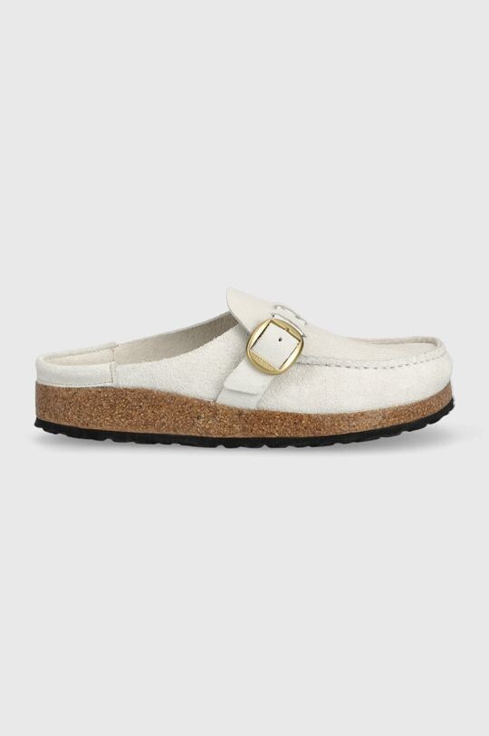 

Замшевые шлепанцы Birkenstock, серебро