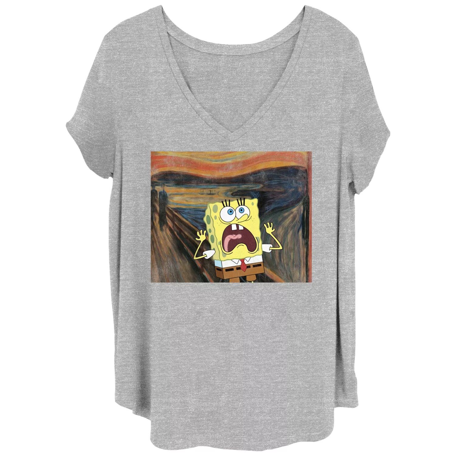 

Детская футболка больших размеров с рисунком Nickelodeon SpongeBob SquarePants The Scream Painting Nickelodeon