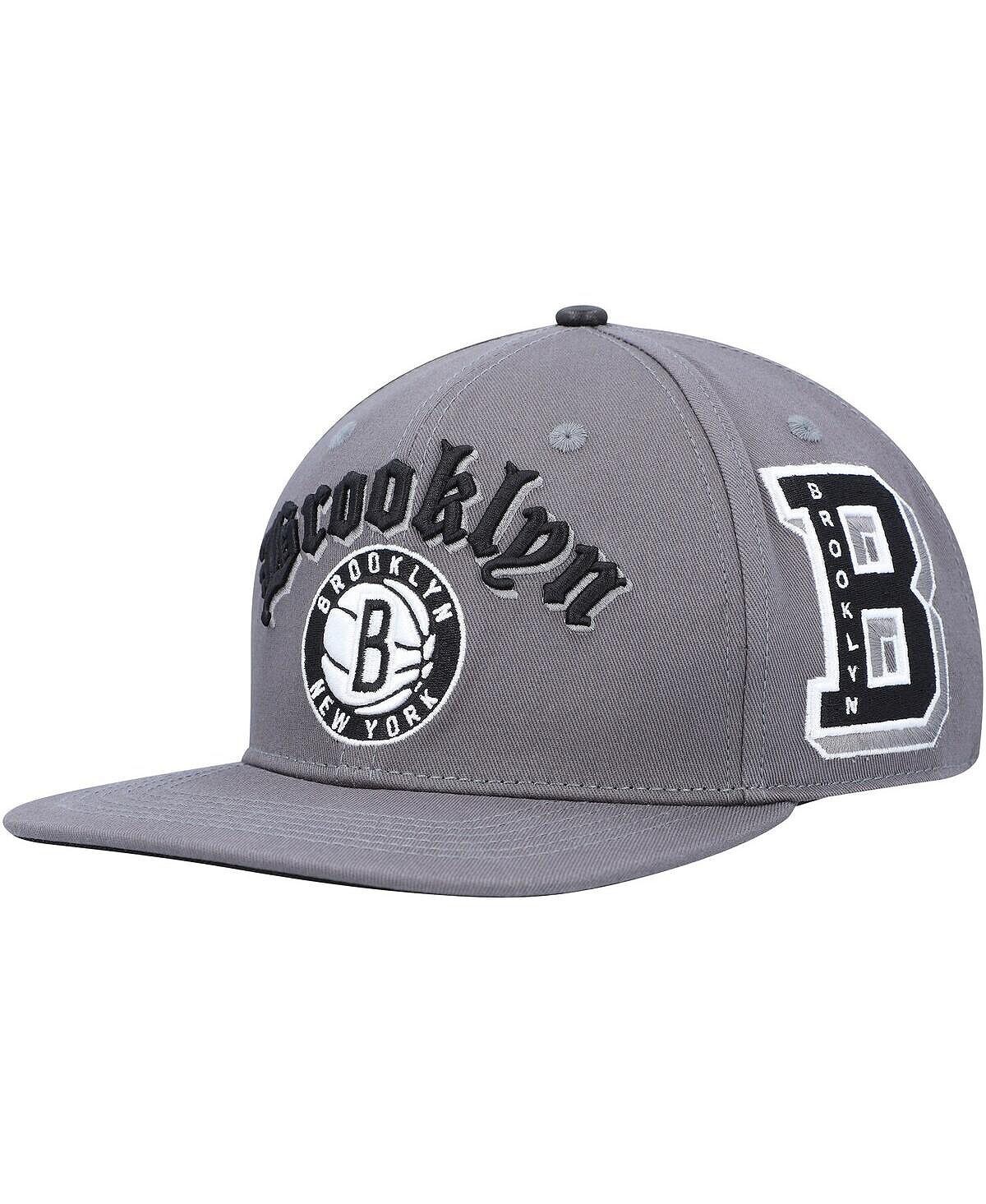 

Мужская серая кепка Brooklyn Nets Old English Snapback Pro Standard
